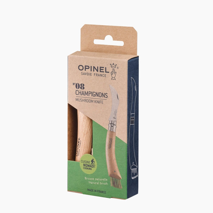 OPINEL N°08 Houbařský nůž: Ideální Nůž pro houbaře s Integrovaným Kartáčkem